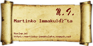 Martinko Immakuláta névjegykártya